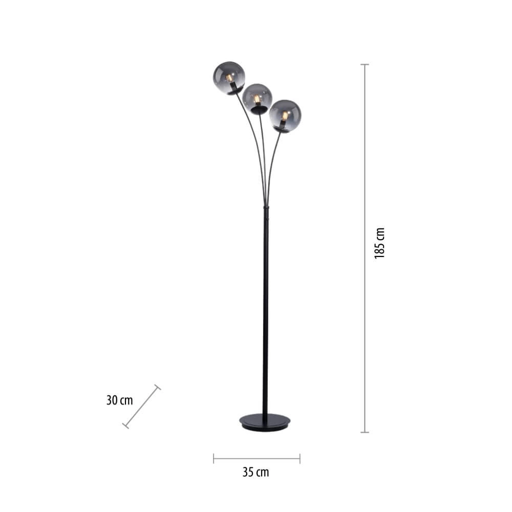 Schwarze Stehlampe Big Widow 3-flammig Just Light 4043689988388