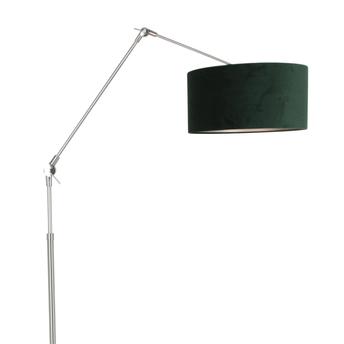 Stehleselampe Prestige Chic Edelstahl mit 40 cm grünem Samtschirm Steinhauer 8712746145731