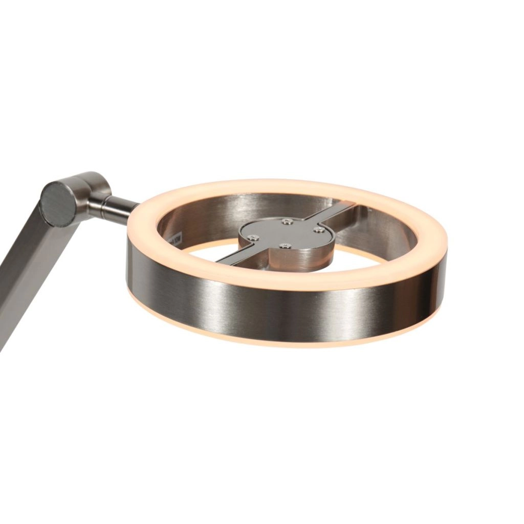 Design-Tischlampe Ringlux gebürstetes Metall Steinhauer 8712746180893