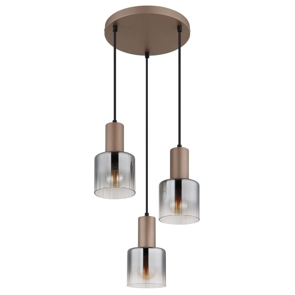 Pendellampe Walton 3-hell Kaffeebraun Globo 9007371583188