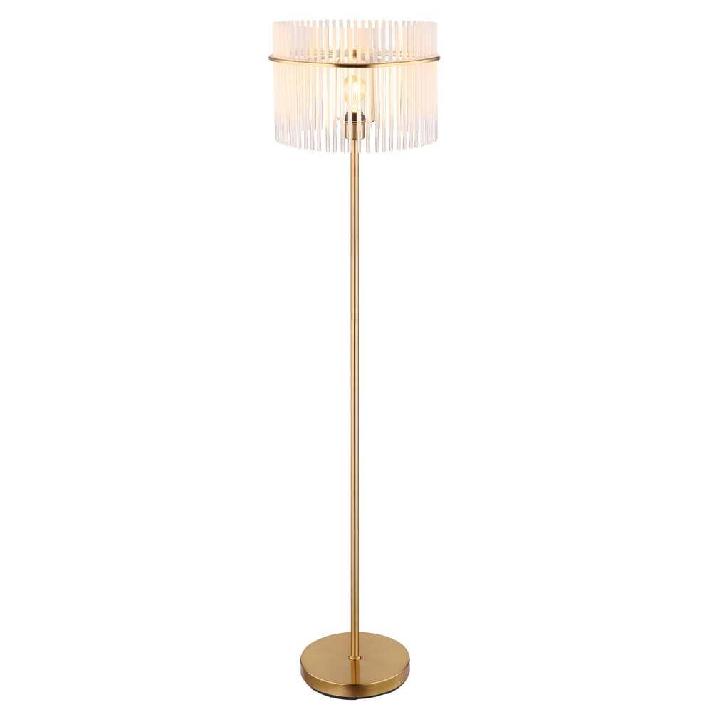 Goldene Stehleuchte Gorley mit Glas Ø 38cm Globo 9007371446810