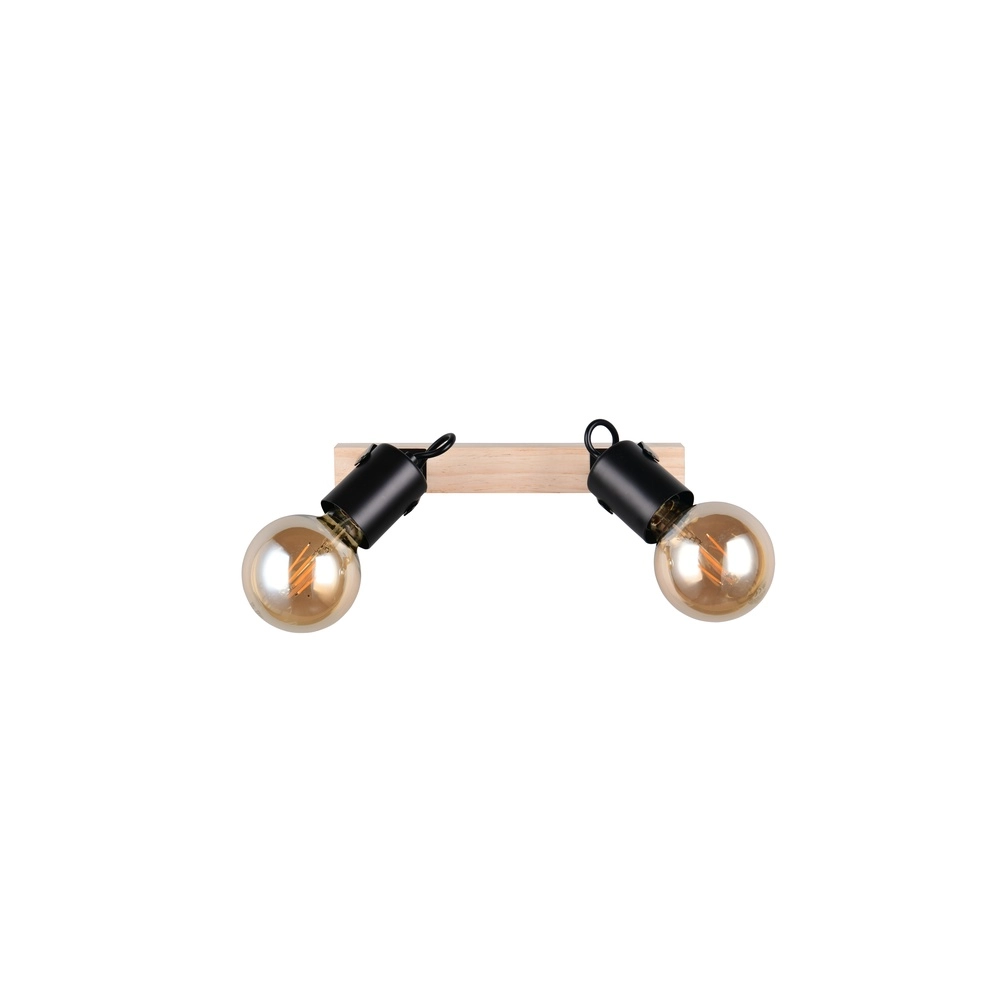 Doppeldeckenlampe Lynar Schwarz mit Holz Trio 4017807670721