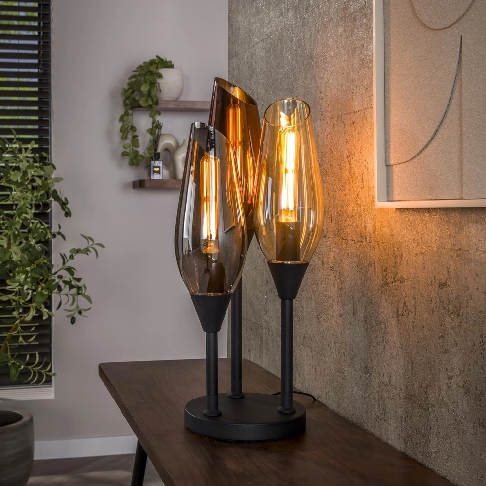 Glastischlampe Cocoon 3x E27 - 59 cm
