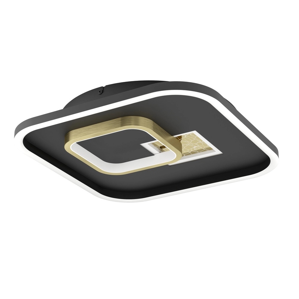 Design-Deckenlampe Tiriolo LED – Schwarz mit Gold – 38x38cm.