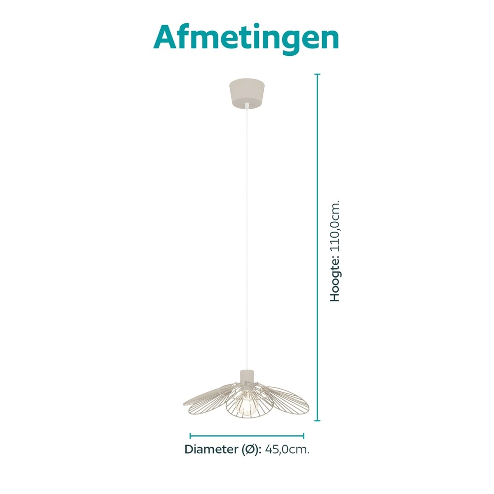 Pendellampe Binacua sandbraun Ø 45 cm
