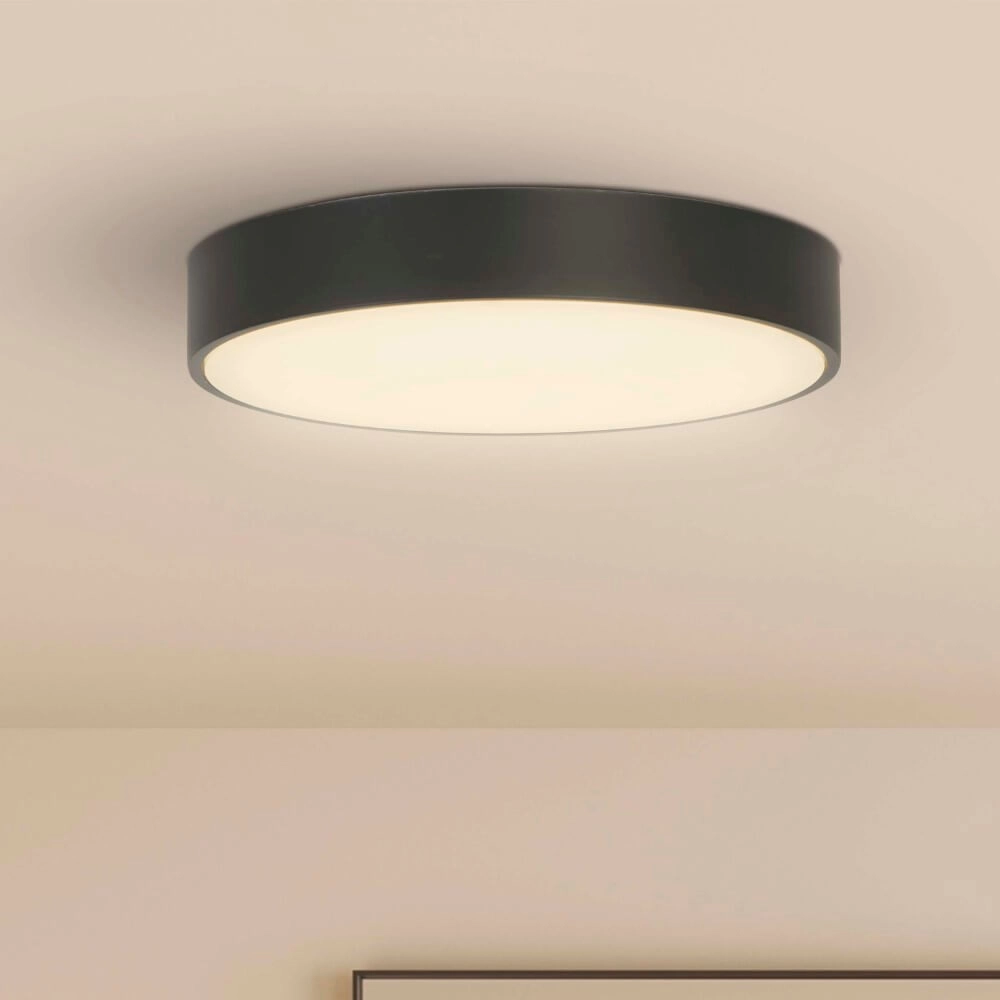 Deckenlampe Palma Schwarz mit weißem Fenster Searchlight 5053423273303