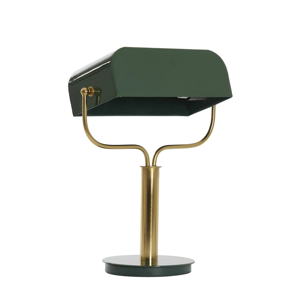 Bankerlampe Ayer Dunkelgrün mit Gold Light & Living 8717807742867