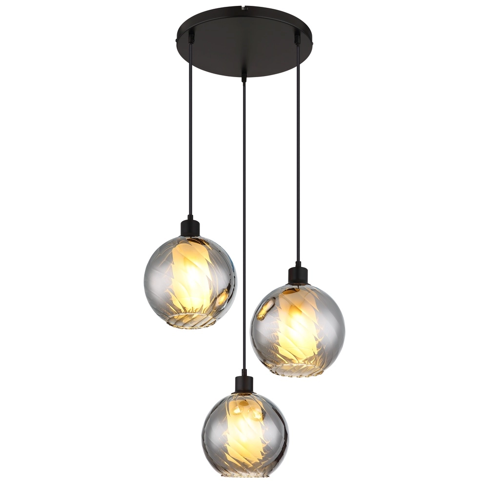 Design-Pendellampe Ulf 3-Licht Schwarz