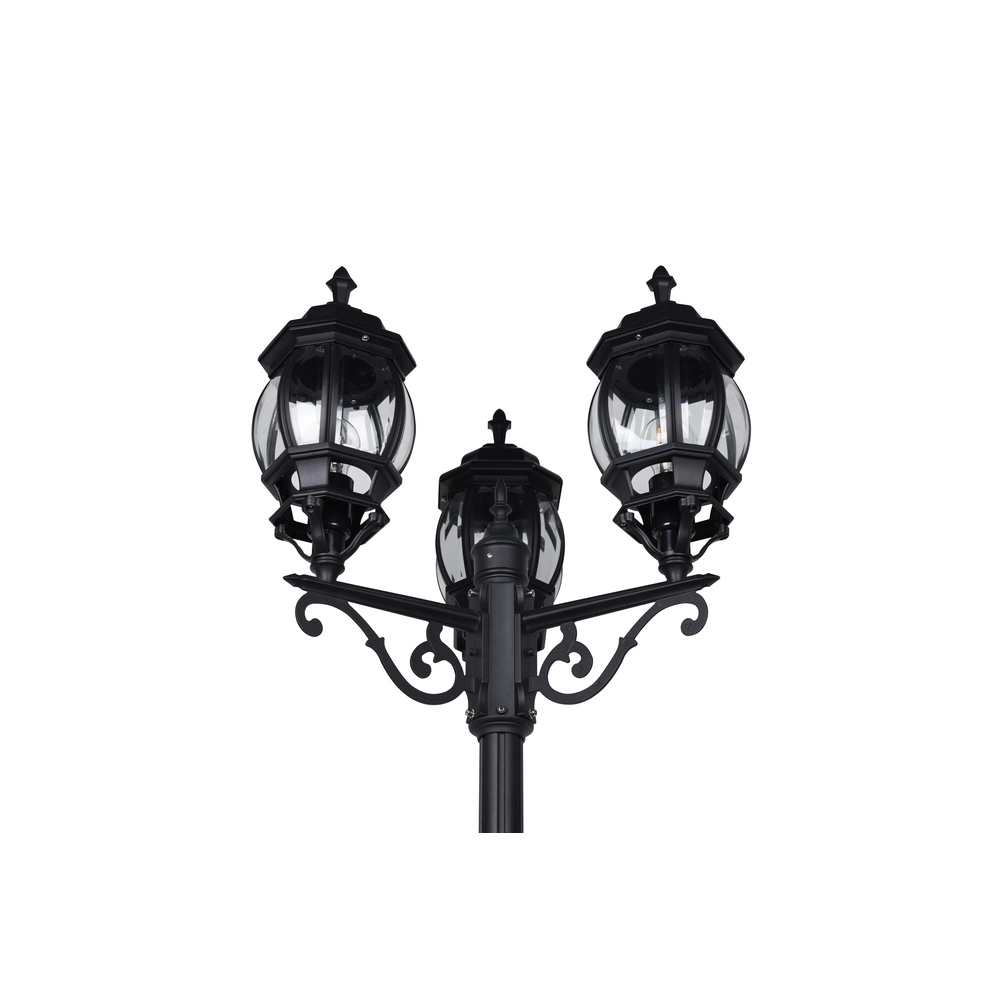Laterne Elvo 3 Kronen schwarz Trio 4017807543841