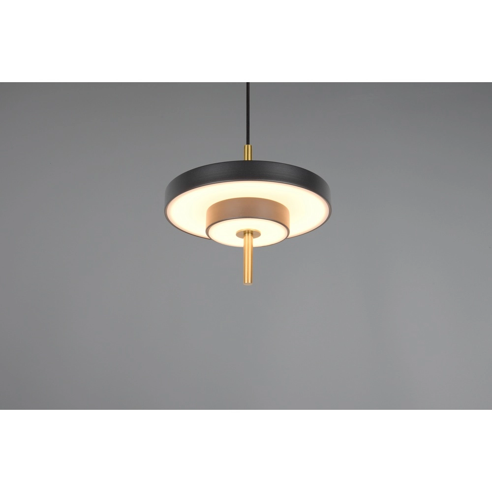 Design-Pendelleuchte Keaton schwarz mit gold Ø 20cm Trio 4017807653304