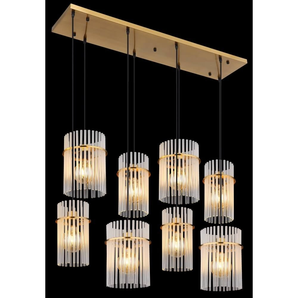 Goldene Pendelleuchte Gorley mit Glas 8-flammig Globo 9007371468959