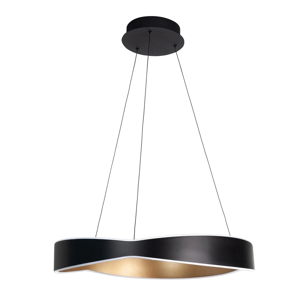 Design-Pendelleuchte Onda schwarz mit gold Highlight 8718379047961