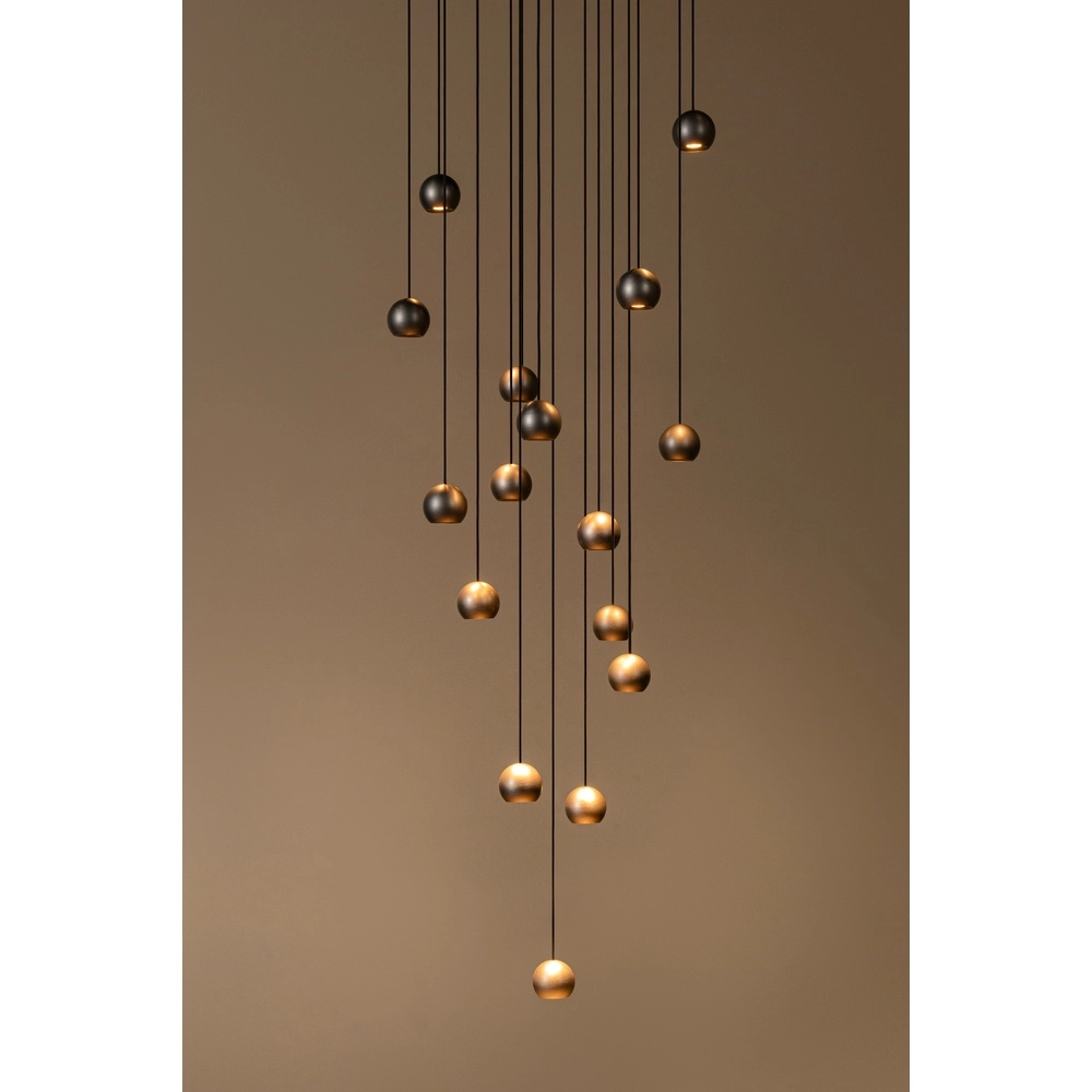 Design vide Pendellampe Montana 16-helles Kaffeebraun Premium by Lucide 5411212680174