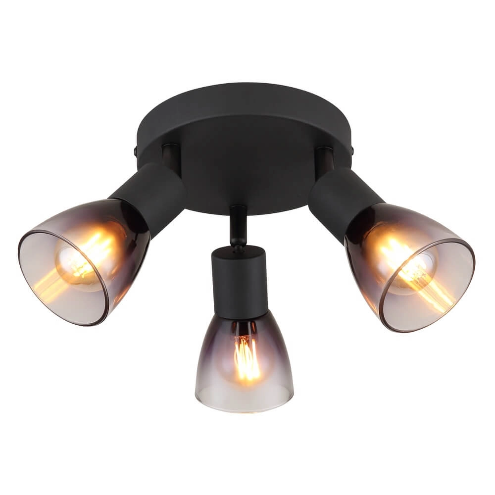 Schwarze Deckenleuchte Satella 3-flammig Globo 9007371452927