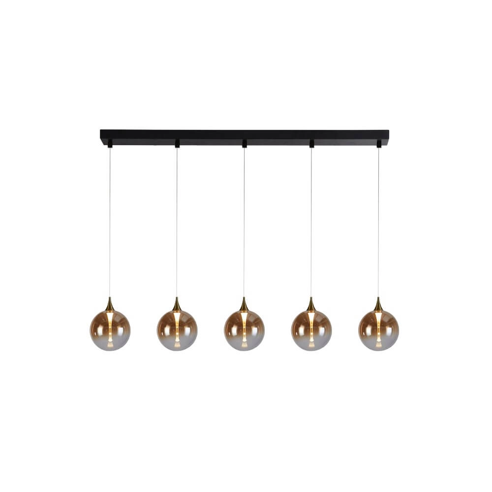 5-flammige Pendelleuchte Alchemy Braunes Glas Searchlight 5053423273846