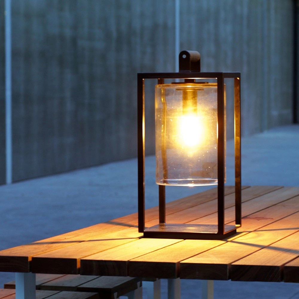 LED Gartentischlampe Dome Teak Royal Botania