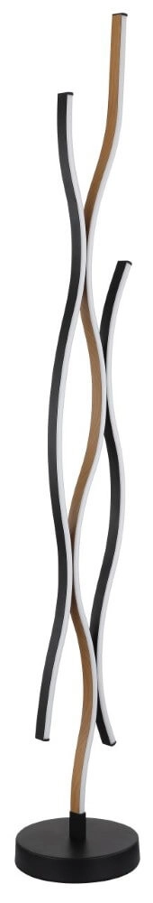 Stehlampe Geronimo schwarz mit Holz Globo 9007371457045