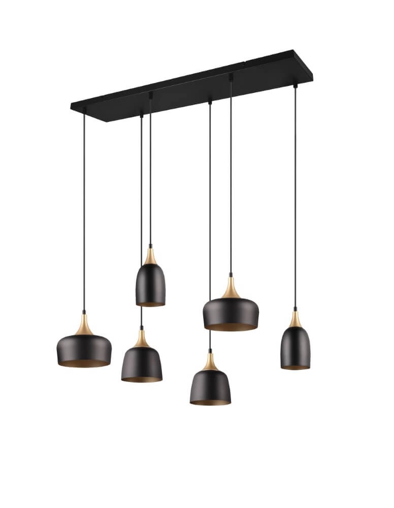 Design-Hängelampe Chiraz schwarz 6-flammig Trio 4017807566864