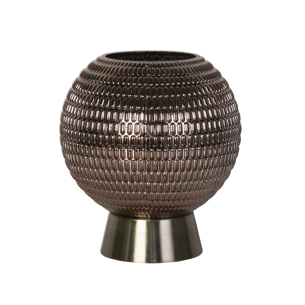 Tischlampe Mila Braunes Glas Batteriebetrieben Searchlight 5053423306940