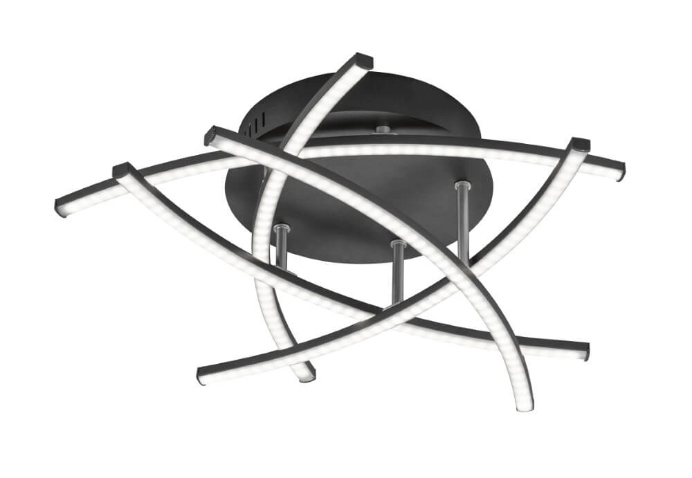 Schwarze LED-Deckenleuchte Cross TW Ø 50cm Fischer & Honsel 4003694208963