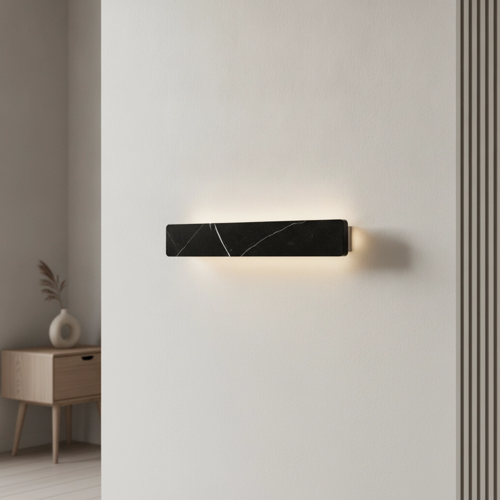 Elegante Wandlampe Alyssa Schwarzer Marmor