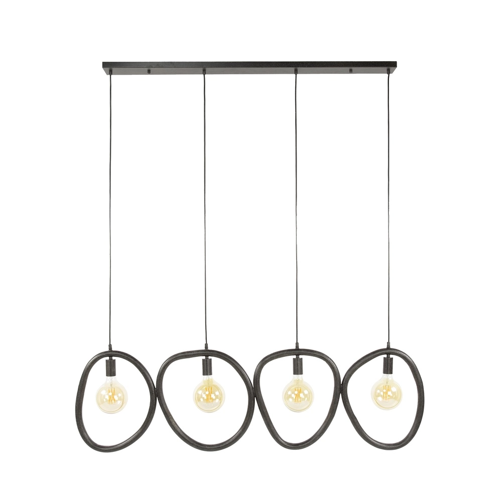 Rings Pendellampe Pebble Arktisch Schwarz – 4x E27 Lyora 8716803511019