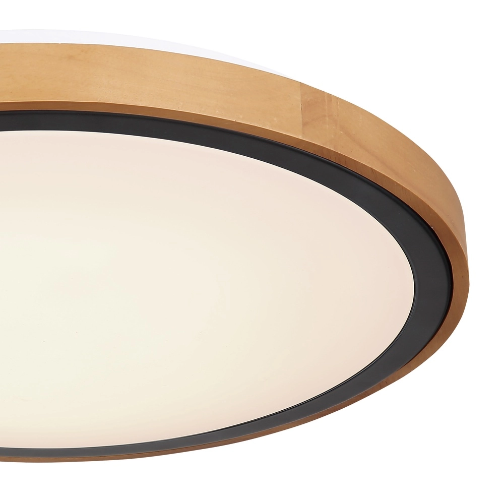 Deckenlampe Bruno Ø 43.7 schwarz mit Holz Globo 9007371436484
