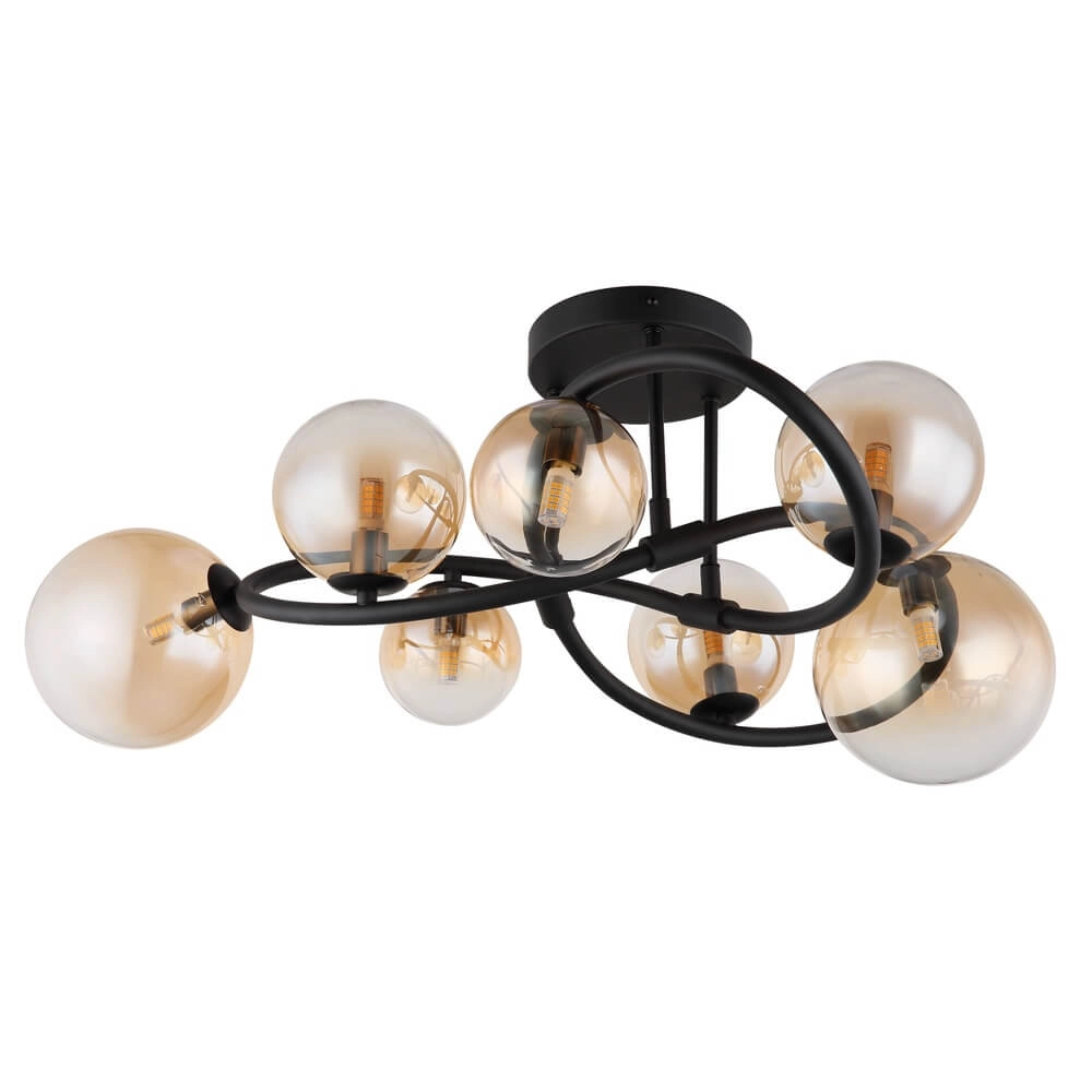 Schwarze Deckenleuchte Tuberius Bauform 7-flammig Globo 9007371446445