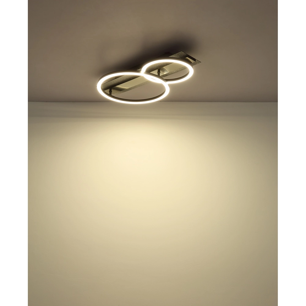 Schwarze Deckenlampe Norberto 2 Ringe Globo 9007371566839