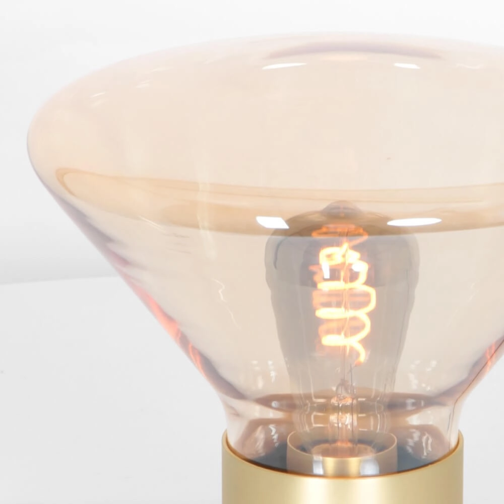 Tischlampe Ambiance Gold mit bernsteinfarbenem Glas Steinhauer 8712746165067
