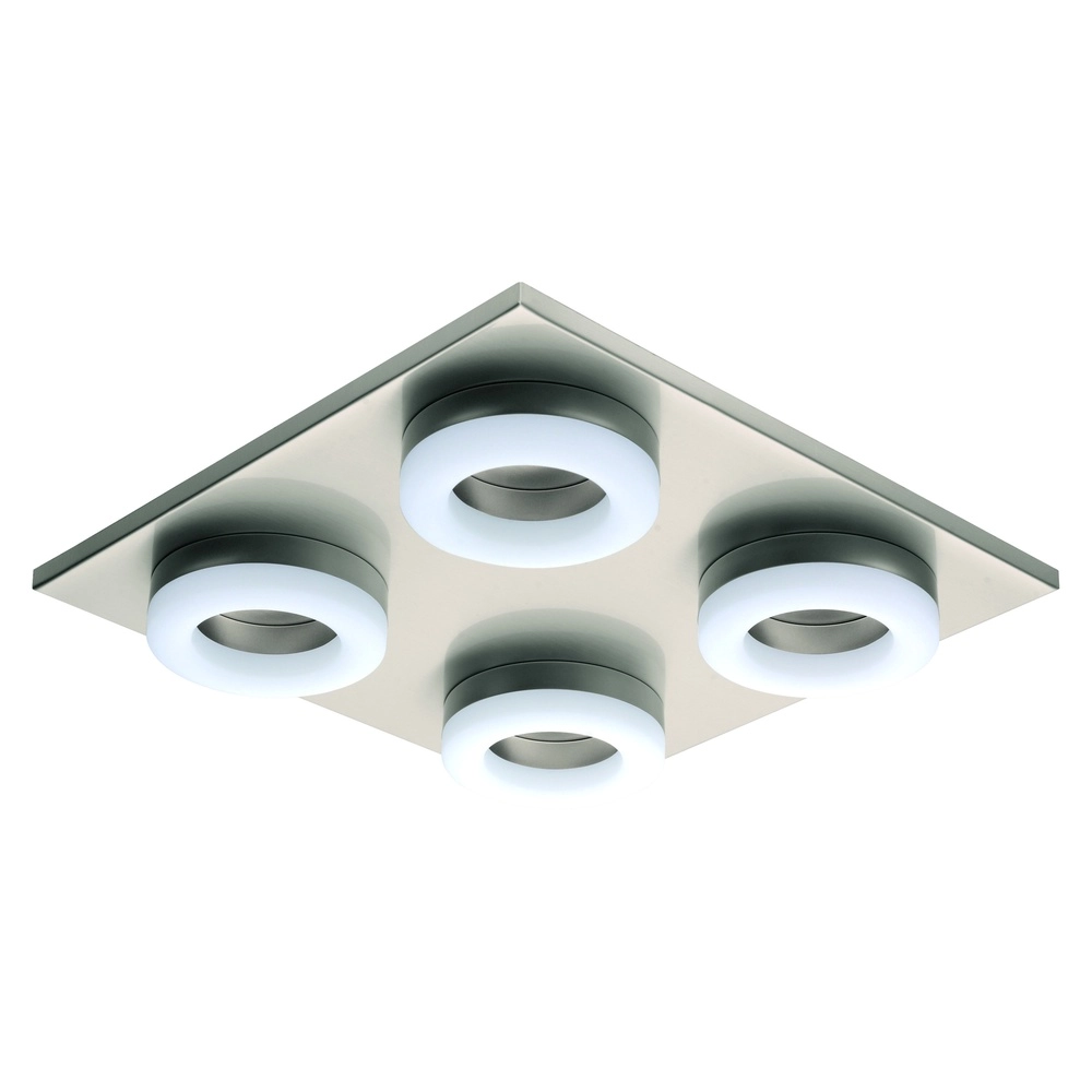 Quadratische Deckenlampe Palena Nickel