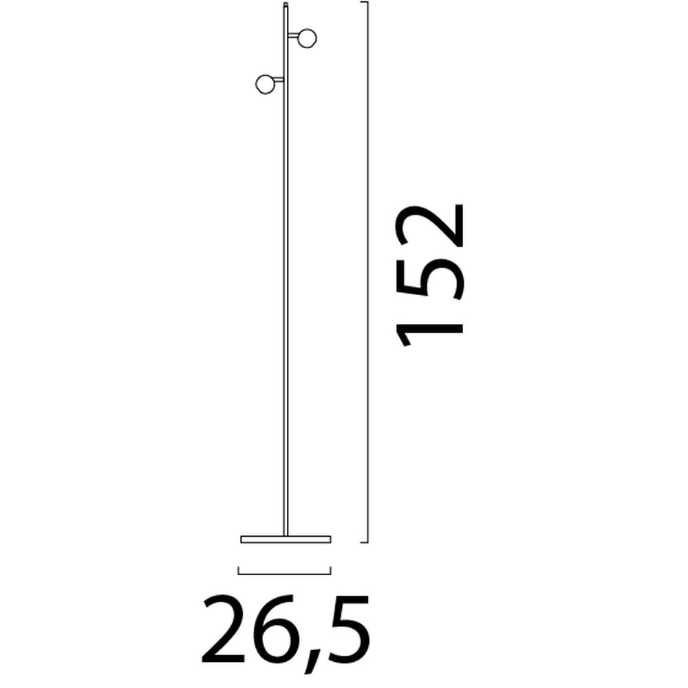 2-Licht Stehlampe Talana Schwarz mit Gold Masterlight 8718121347172