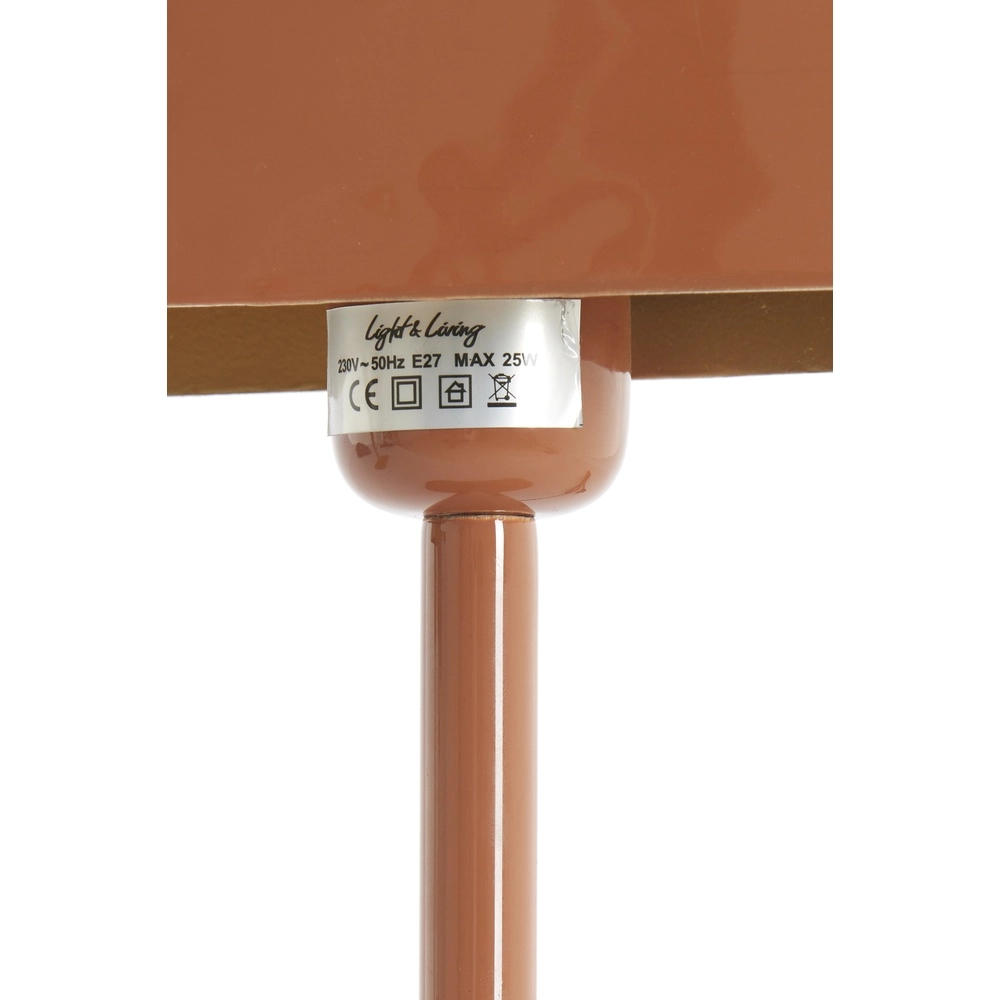 Nachttischlampe Elenie 20x10 cm – glänzend dunkelorange Light & Living 8717807818753