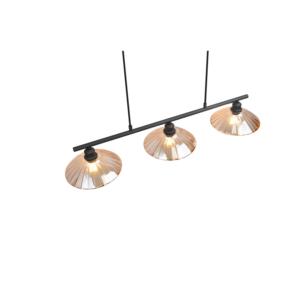 Klassische Pendellampe Eluna 3-Licht Schwarz Trio 4017807682502