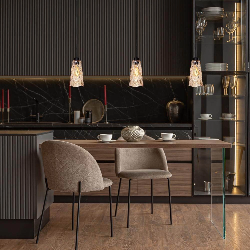 Pendelleuchte Vidrio schwarz mit Braunglas Steinhauer 8712746173710