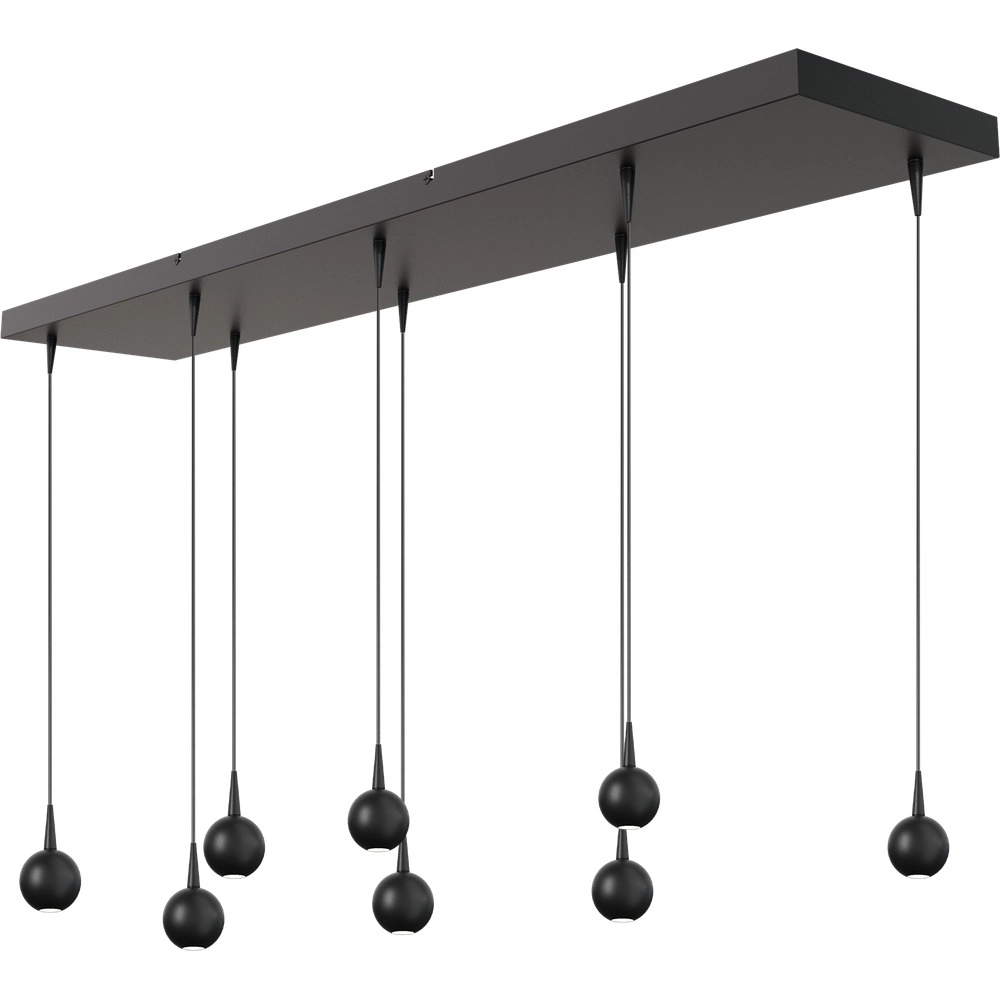 8-Licht Pendellampe Talana 130 x 25 cm schwarz Ø 6 cm Tiefgewicht