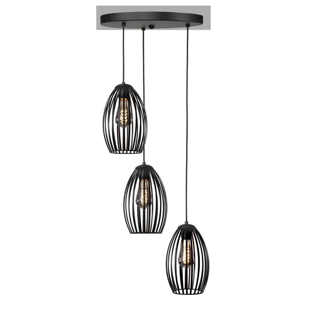 Pendelleuchte Gabbia schwarz 3-flammig Highlight 8718379043208