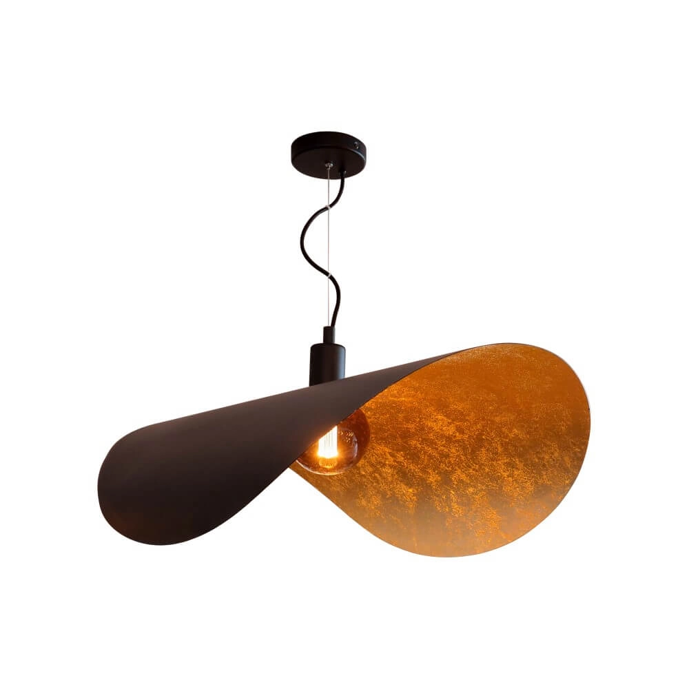 Hängelampe Saceda schwarz mit gold