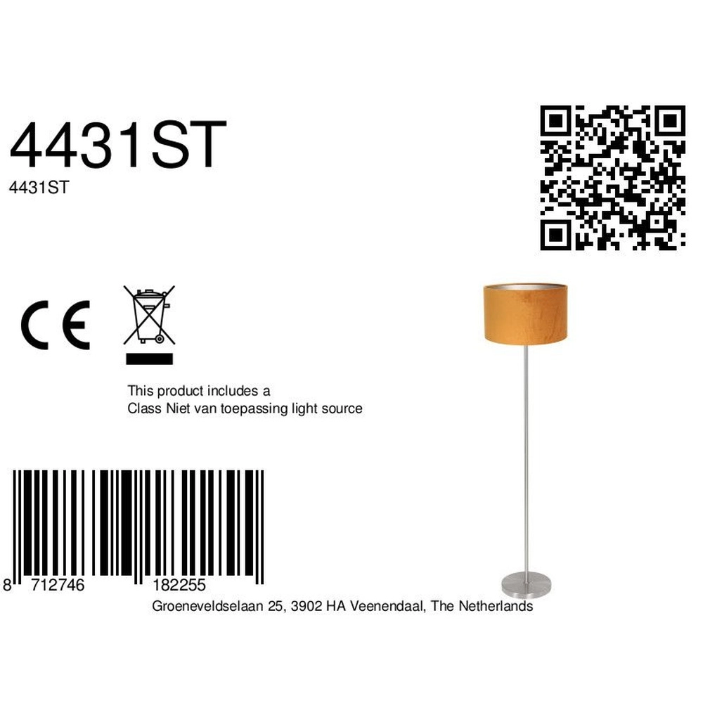 Stehlampe Noor mit goldener Kappe Steinhauer 8712746182255
