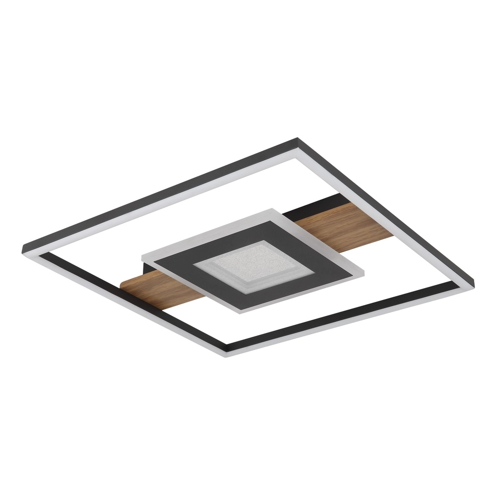 Elegante Deckenlampe Pikara Schwarz mit Holz Globo 9007371465712