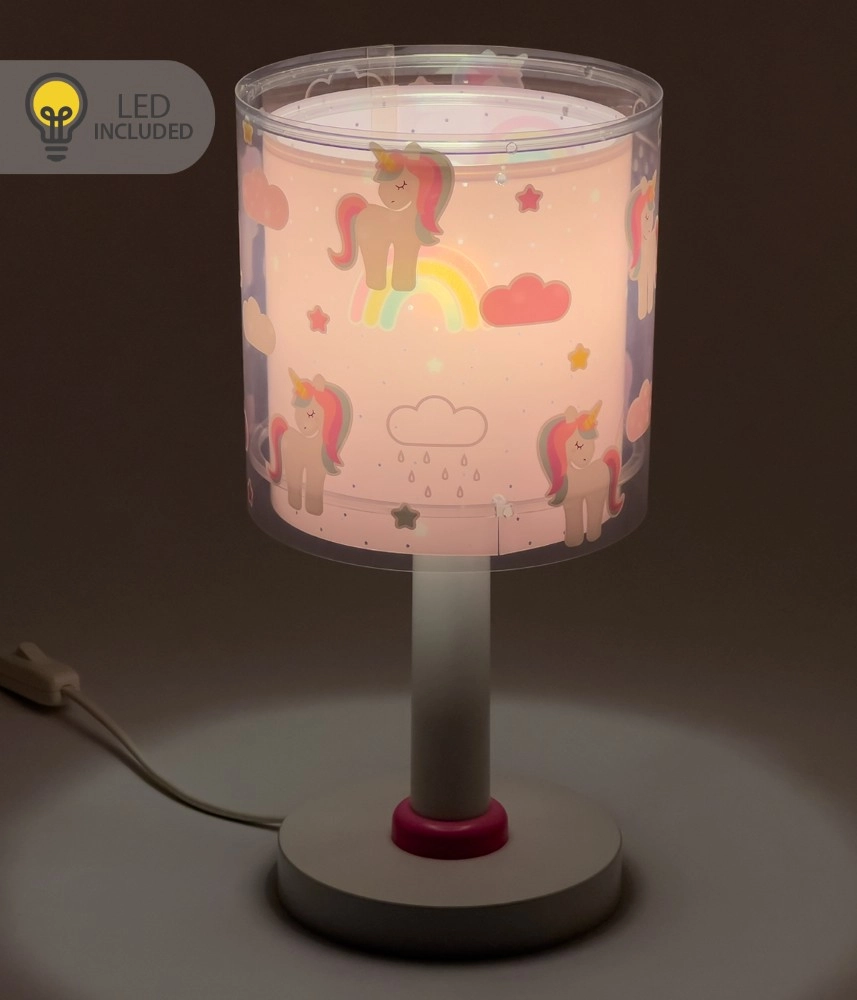 Tischlampe Unicorns rosa für Kinderzimmer Dalber 8420406002248