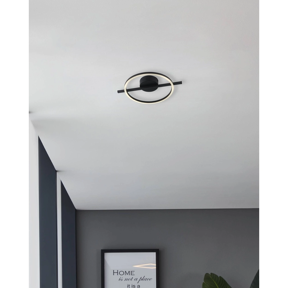 LED-Deckenlicht Amandolo mit Fernbedienung – Schwarz – rund Eglo 9008606303915