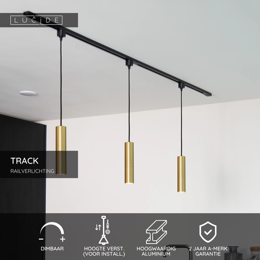 Schienenpendellicht Track Floris 1-Phasen-Gold Lucide 5411212093363