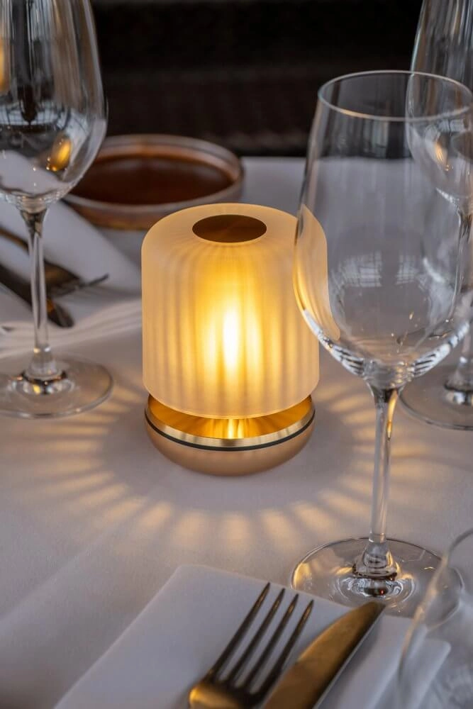 Wiederaufladbare Tischlampe Firefly Gold mattiert Humble 6097522143159