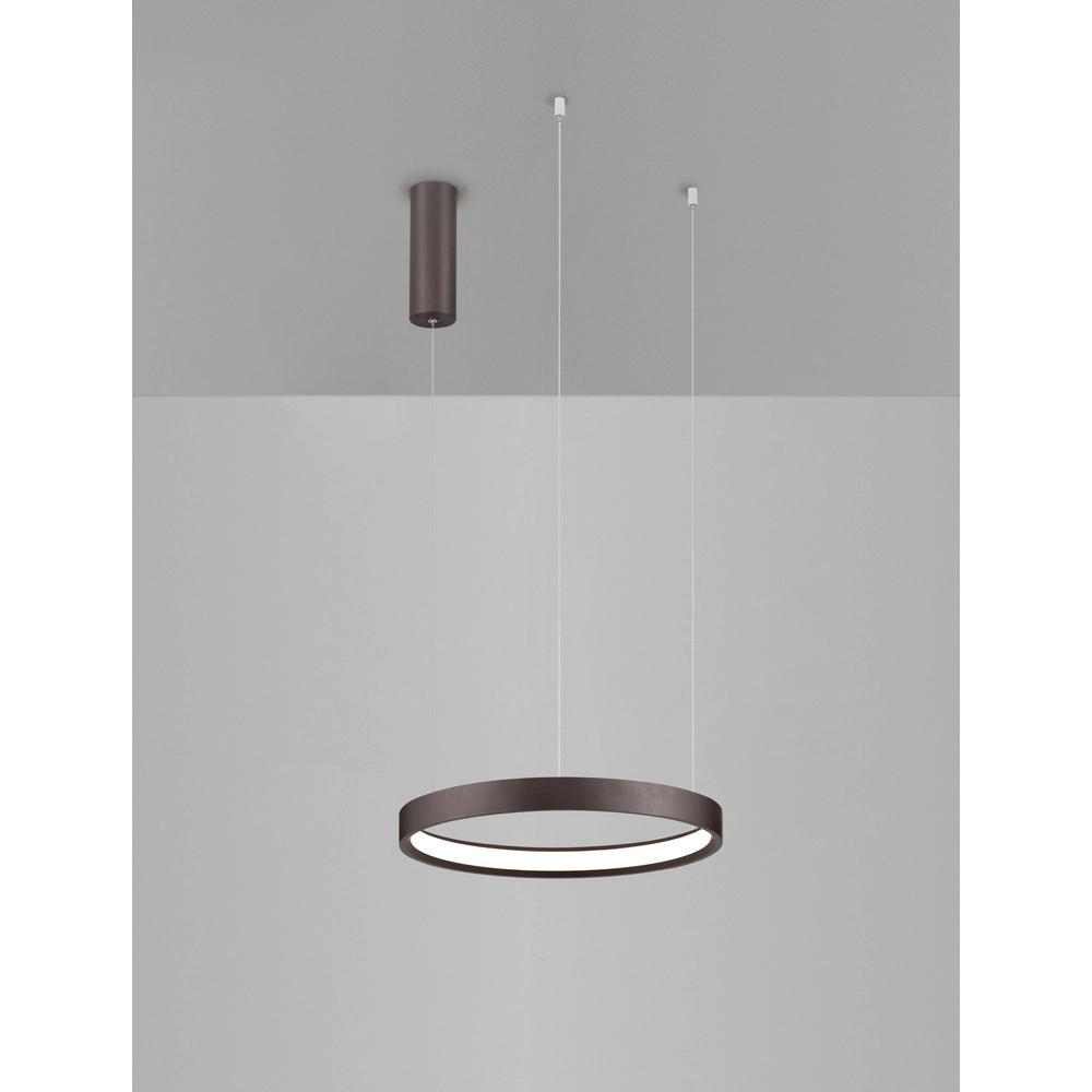Schlanke Pendelleuchte Perrine Ø 40cm kaffeebraun