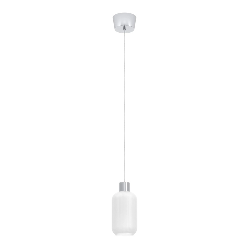 Design-Pendellampe Dasmina Chrom mit weißem Ø 13 cm