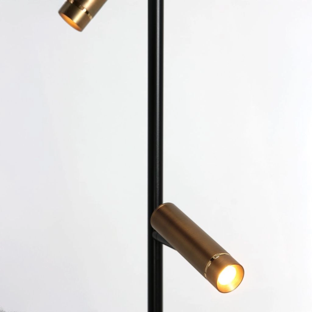 Stehlampe 2-Leuchten Lumo Schwarz mit Gold Steinhauer 8712746184662