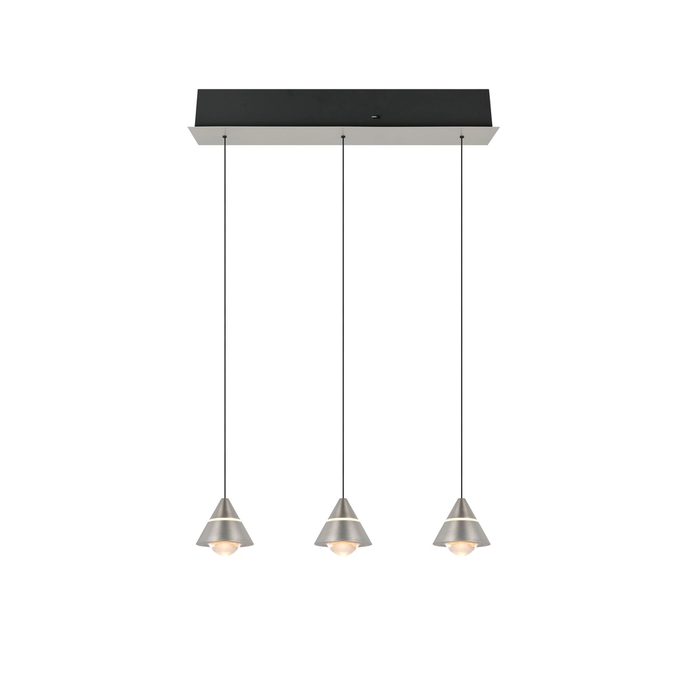 Design-Pendelleuchte Romeo 3-flammiges Nickel Trio 4017807667783