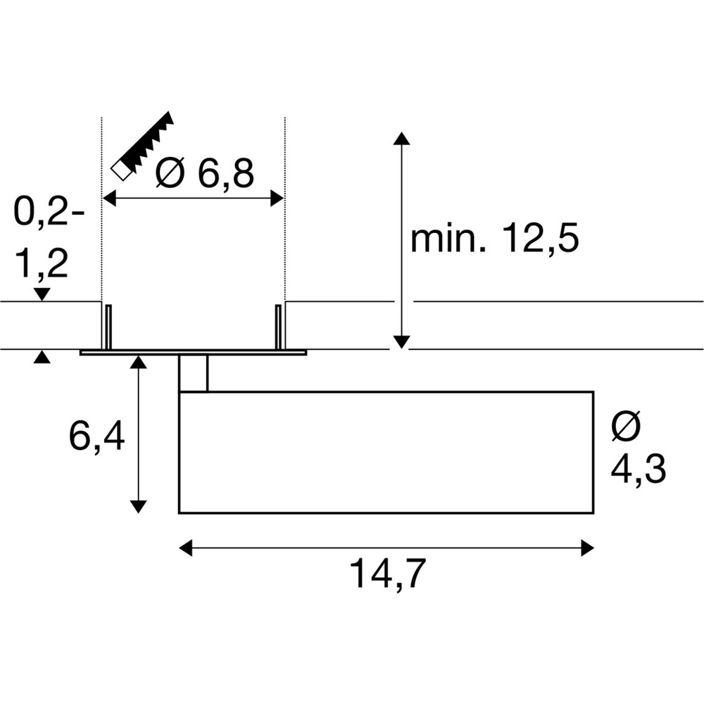 Einbaustrahler Grip! M weiß mit schwarz 2700K SLV 4024163304528