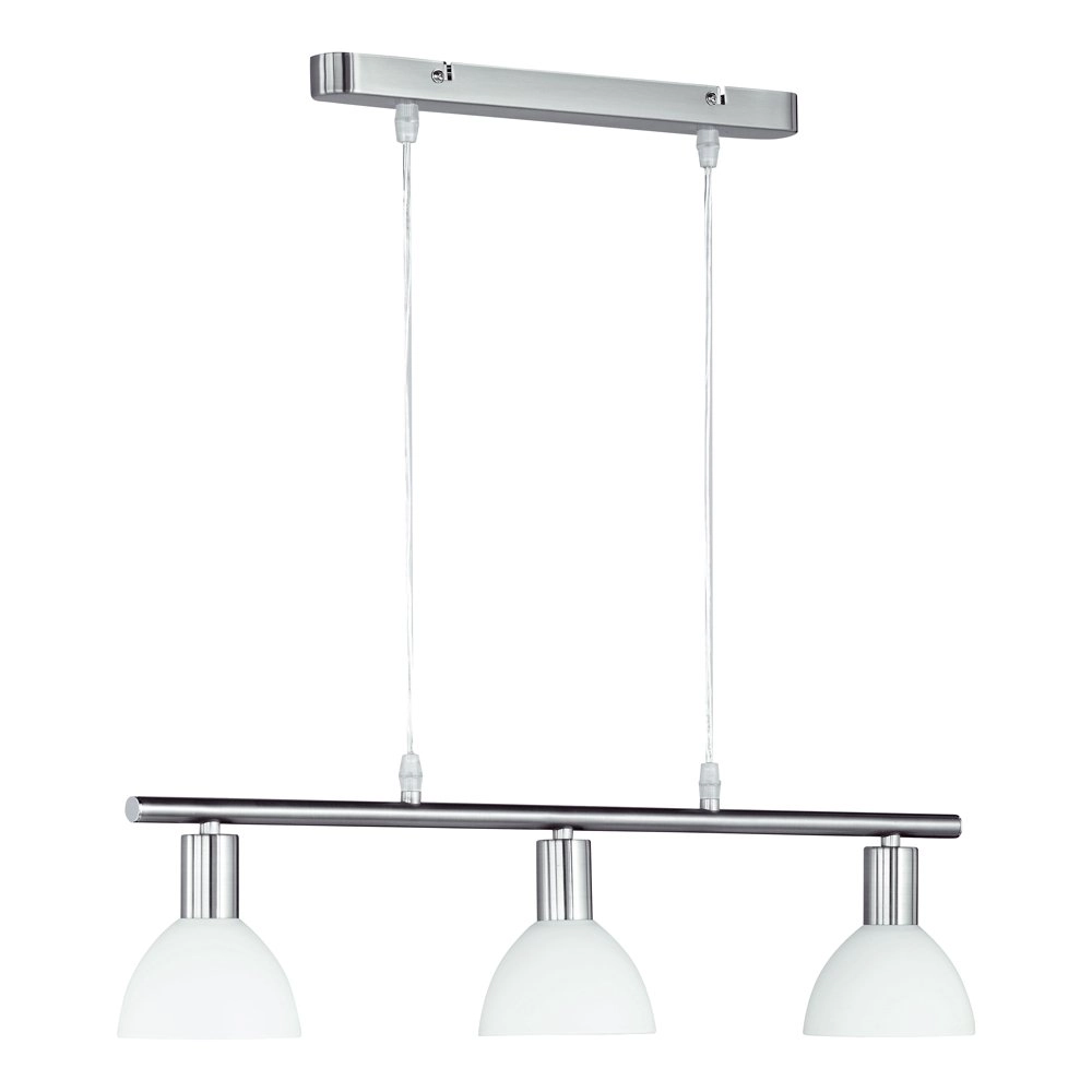 Pendelleuchte Dallas 3 Licht weiß mit Nickel Trio 4017807188158